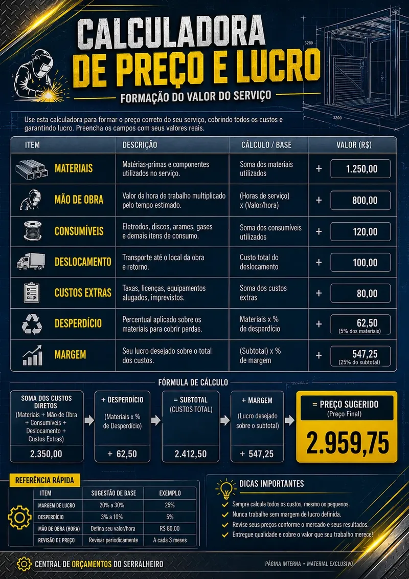 Calculadora de preço e lucro